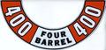 400 Four Barrel Air Cleaner Lid Decal For 1972-1974 Challenger and Cuda Models