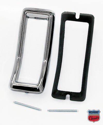 Tail Light Bezel Set Concours with Gaskets & Hardware Fits 1967 Mustang