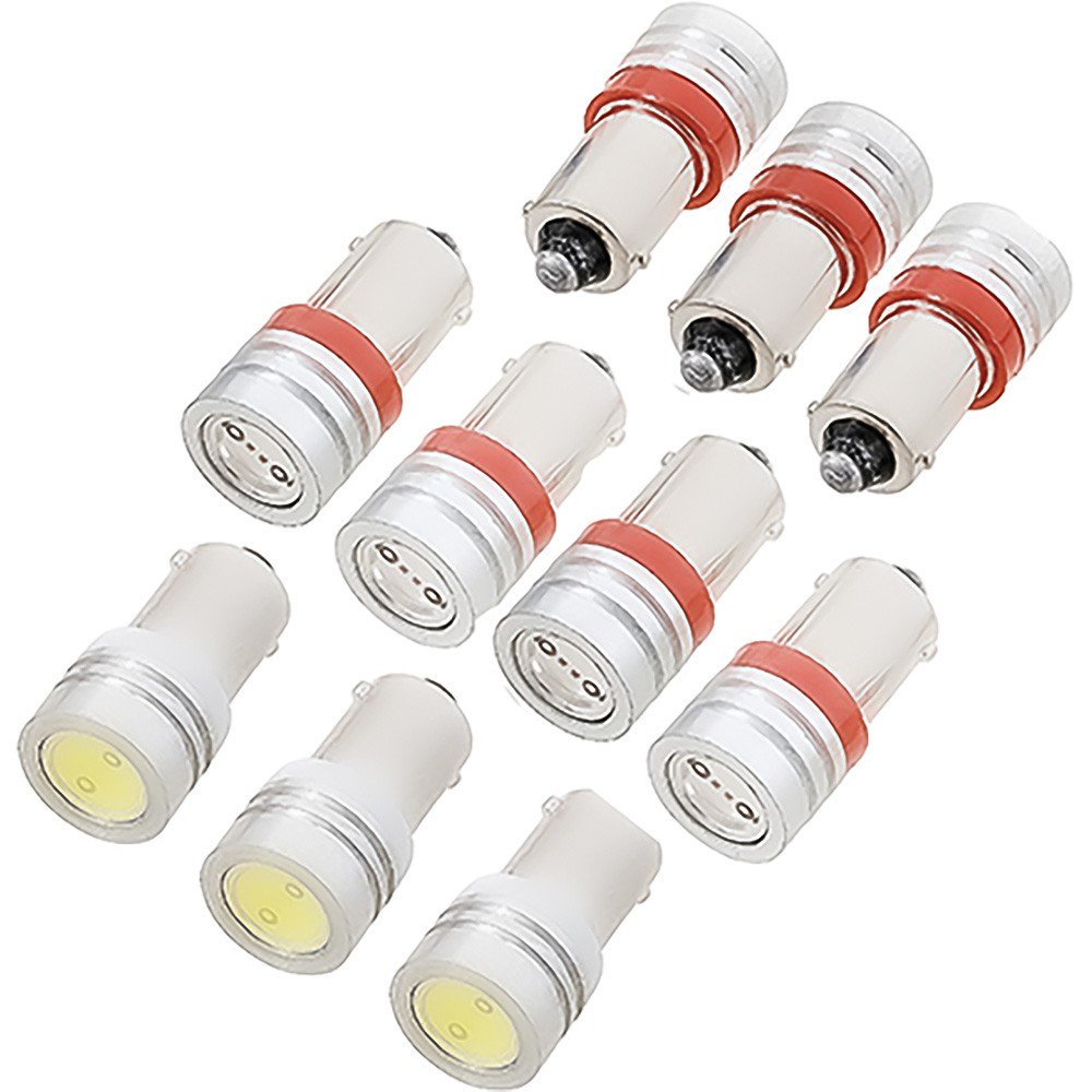 Gauge Cluster LED Bulb Kit 10-Piece Set Red Illumination Fits 1967-1968 Mustang