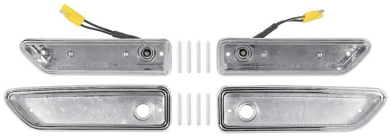 Side Marker Bezel Set Front and Rear 4 Piece Set Fits 1970-1971 Challenger