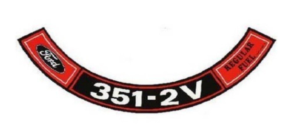 351-2V Regular Fuel Air Cleaner Decal For 1970-1974 Mercury Cougar and Montego