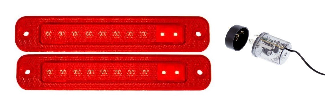 LED Side Marker Lights For 1978-1979 Ford Bronco; With Flasher; Pair