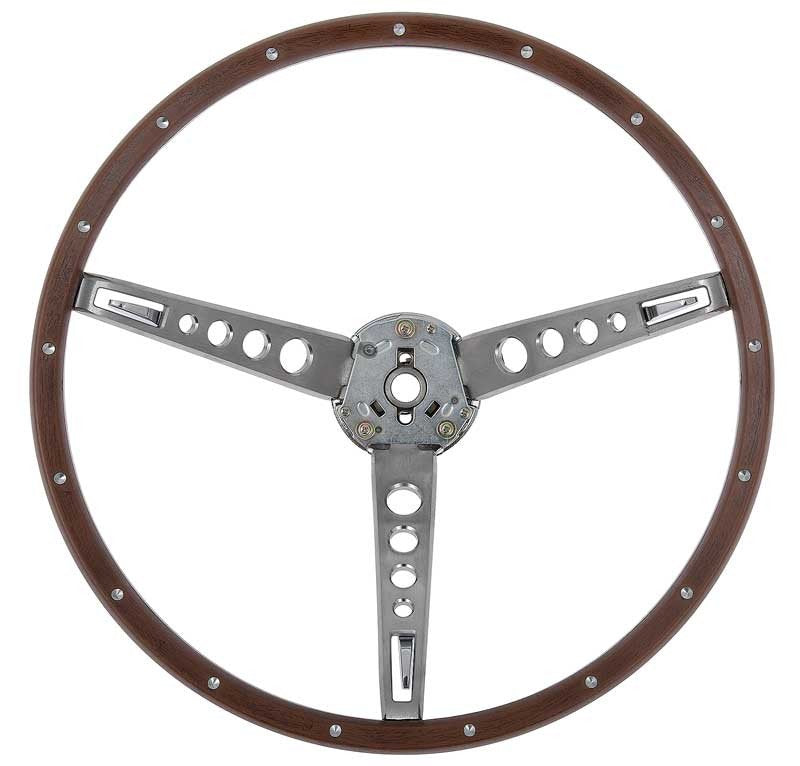 Deluxe Woodgrain Steering Wheel 3 Spoke Design for Fits 1965-1966 Ford Mustang