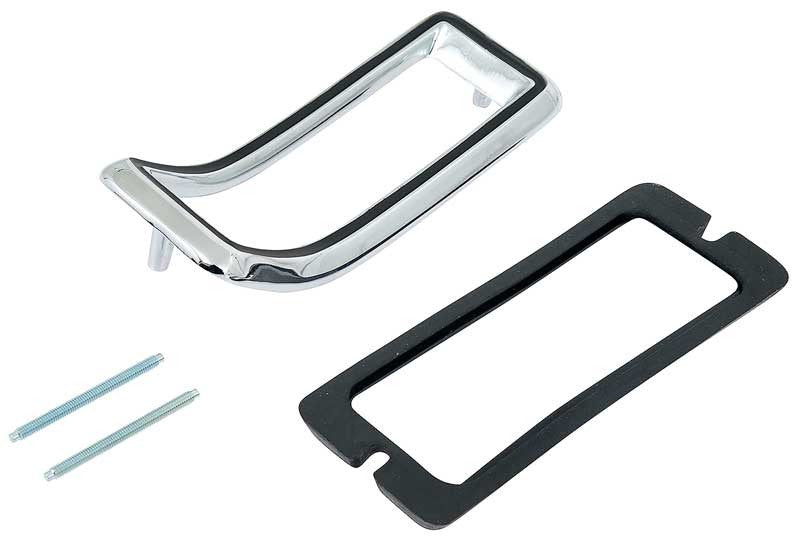 Tail Light Bezel with Gasket & Hardware Die-Cast Chrome Fits 1968 Mustang