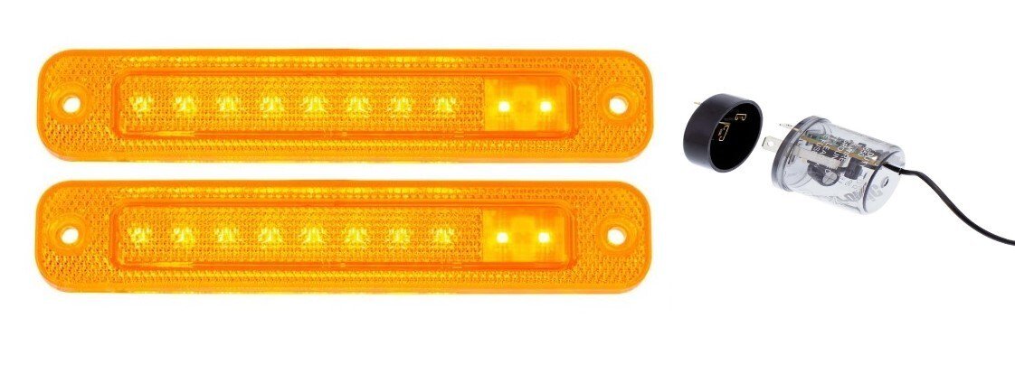 LED Side Marker Lights For 1978-1979 Ford Bronco; With Flasher; Pair