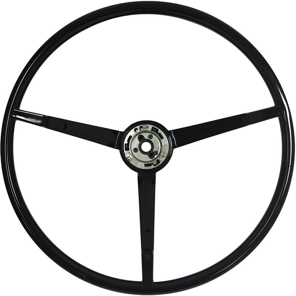 Steering Wheel 3-Spoke 16 Diameter Black Fits 1967 Mustang, Cougar