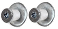 Door Latch Striker Plates Zinc Plated Fits 1971-1982 Ford Mustang; Pair