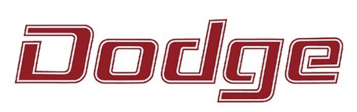 Red Tailgate Name Decal For 1976-1986 Dodge Trucks Small Version 1-3/8 x 5-1/2