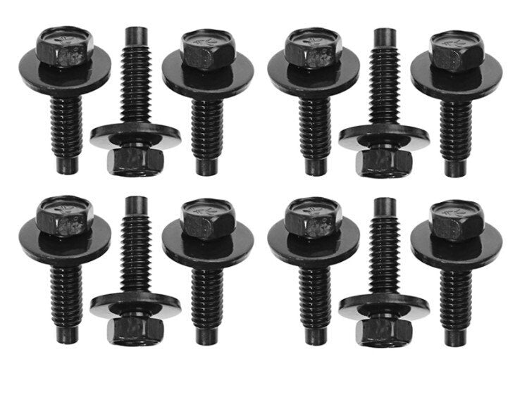 Door Hinge Mounting Kit For 1967-1968 Ford Mustang; 12 Bolts With Washers
