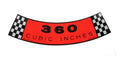 360 CID Air Cleaner Decal For 1968-1969 F100 F250 and F350 Ford Trucks