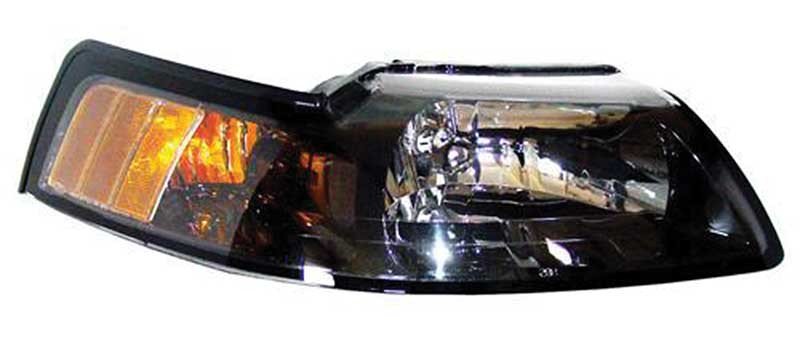Headlight Assembly Pair Black Clear Lens Fits 2001-2004 Mustang