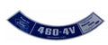 460-4V Unleaded Fuel Air Cleaner Decal For 1972-1976 Mercury Cougar and Montego