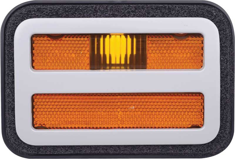 Front Side Marker Amber with Bezel Fits 1971 Dodge Charger, R/T, Super Bee, 500