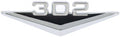Front Fender Emblem "302" Chrome & Black For 1964-1966 Ford Mustang