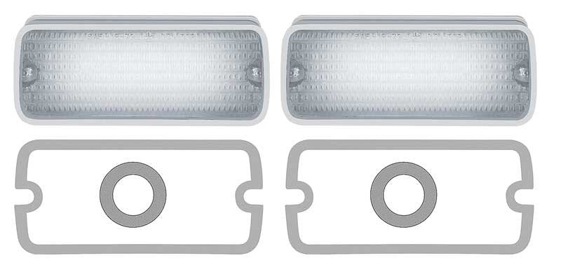 Parking Light Lens Set with Gaskets 6-Piece Set Fits 1973-1974 Dodge Dart