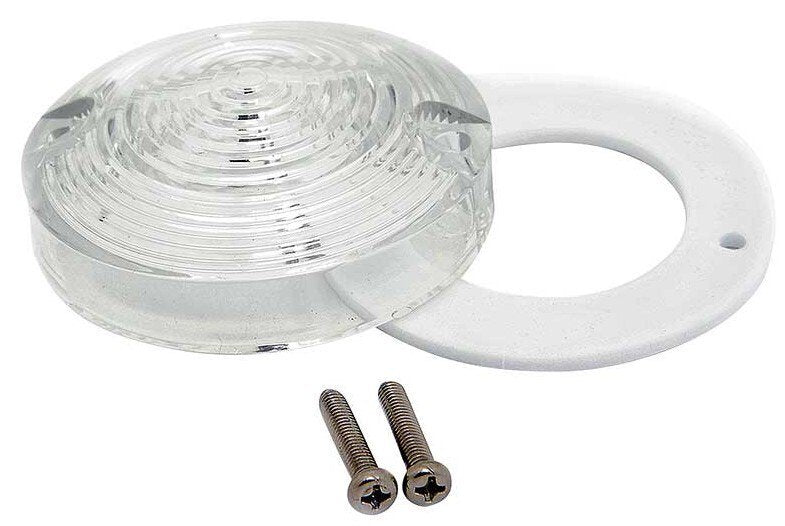 Clear Parking Lamp Lens With Gasket For 1967-68 Ford Mustang With Gaskets; Pair