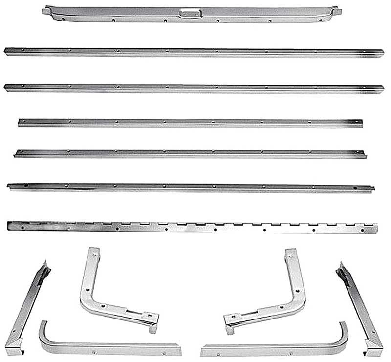 Rear Fold Down Seat Molding 13-Piece Set Fits 1967-1970 Mustang Fastback