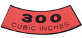 300 CID Air Cleaner Decal For 1965-1996 Ford F250 F350