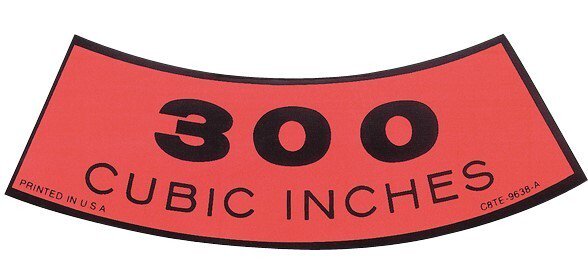 300 CID Air Cleaner Decal For 1965-1996 Ford F250 F350