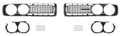 Front Grill Set Black/Silver Charger R/T, Super Bee Fits 1971 Dodge Charger