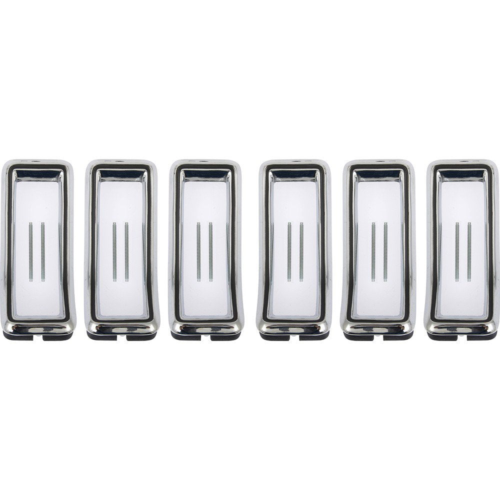Tail Light Bezel Set with Gaskets & Hardware Die-Cast Chrome 6 Fits 1968 Mustang