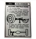Jack Instruction Decal For1973-1974 Ford F100 Trucks and Econoline Vans
