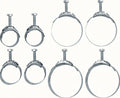 1959-1972 Radiator And Heater Hose Tower Clamp Set; 8 Piece Set