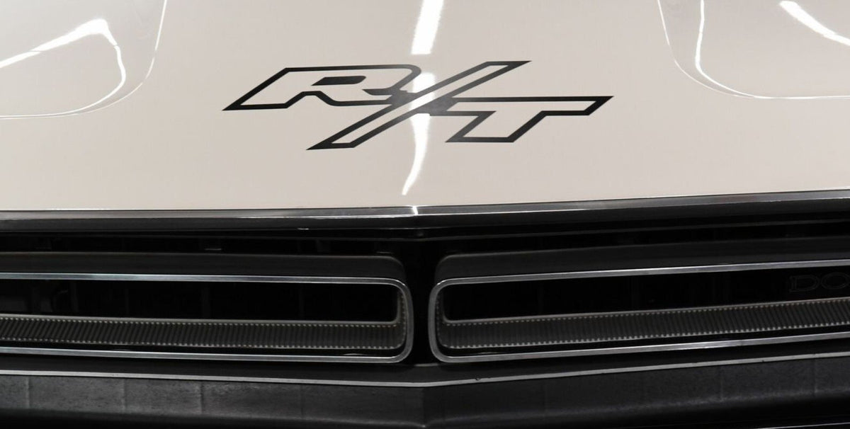 Black R/T Hood Decal Logo For 1971 Dodge Challenger R/T 5.25" X  13"