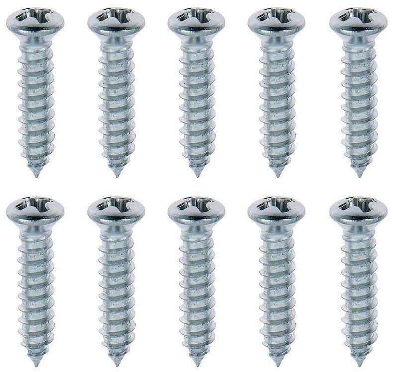 10 Piece Chrome Headlamp Bezel Screw Set For 1971 Dodge Challenger