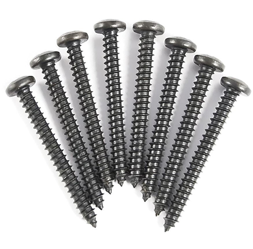 Black Door Sill Plate Screw Kit For 1979-1993 Ford Mustang; 8 Pieces