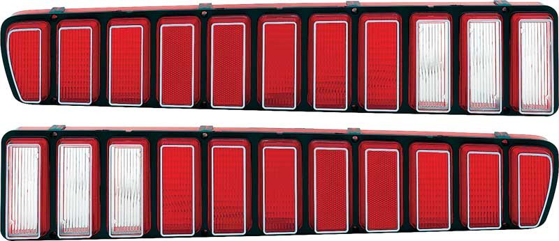Tail Light Lens Pair With Silver Accent Fits 1973-1974 Dodge Charger