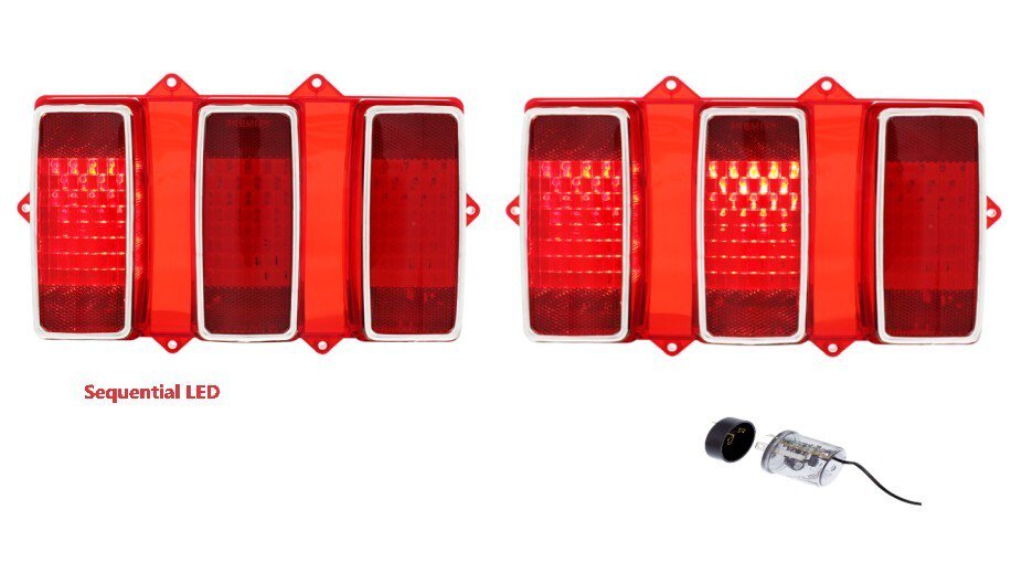 Super Bright Sequential LED Tail Light Set For 1969 Ford Mustang Models