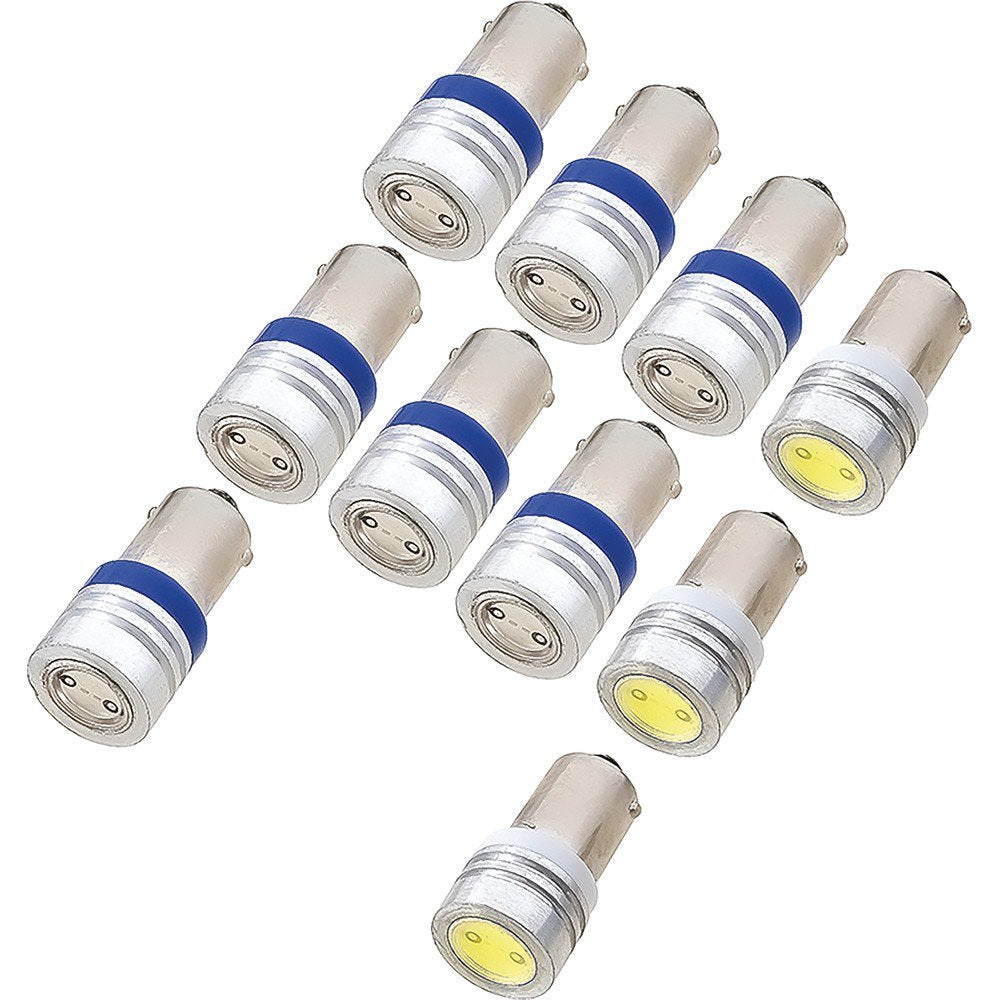 Gauge Cluster LED Bulb Kit 10-Piece Set Blue Illumination Fits 1967-1968 Mustang