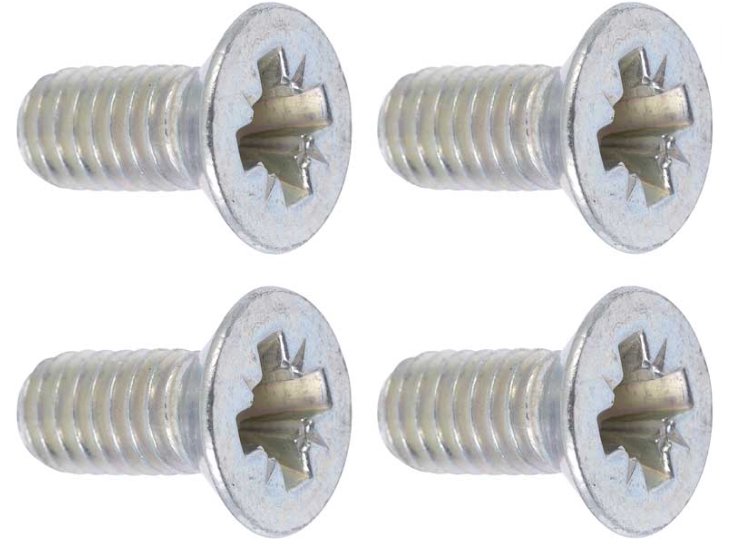 Zinc Plated Door Latch Striker Screw Set For 1964-1965 Ford Mustang; Pair