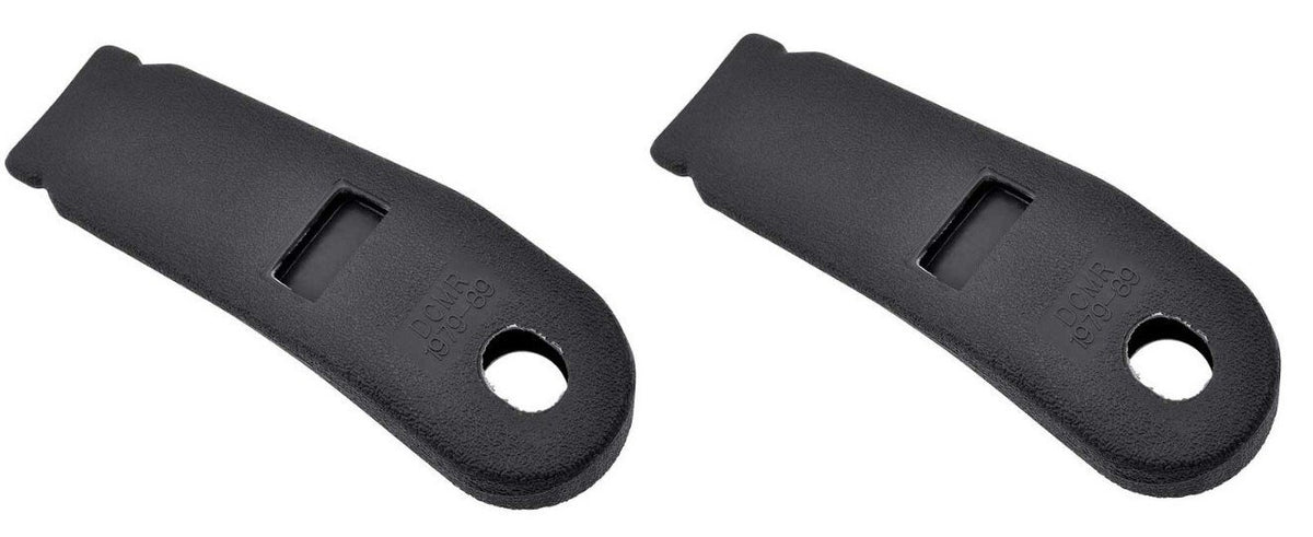 Black Seat Belt Holder Sleeves For 1979-1989 Ford Mustang; Pair; Female