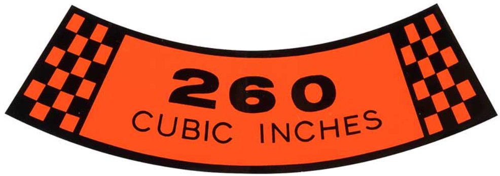 Air Cleaner Decal For 1964 Ford Mustang Falcon Fairlane; 260 Cubic Inch V8