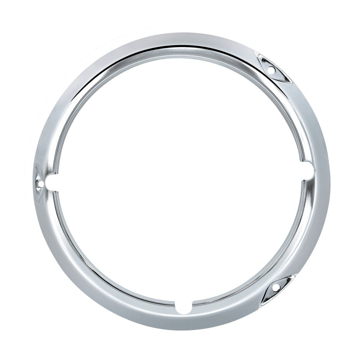 Chrome Headlight Bezel Set With Notches For 1971-1977 Ford Bronco Models