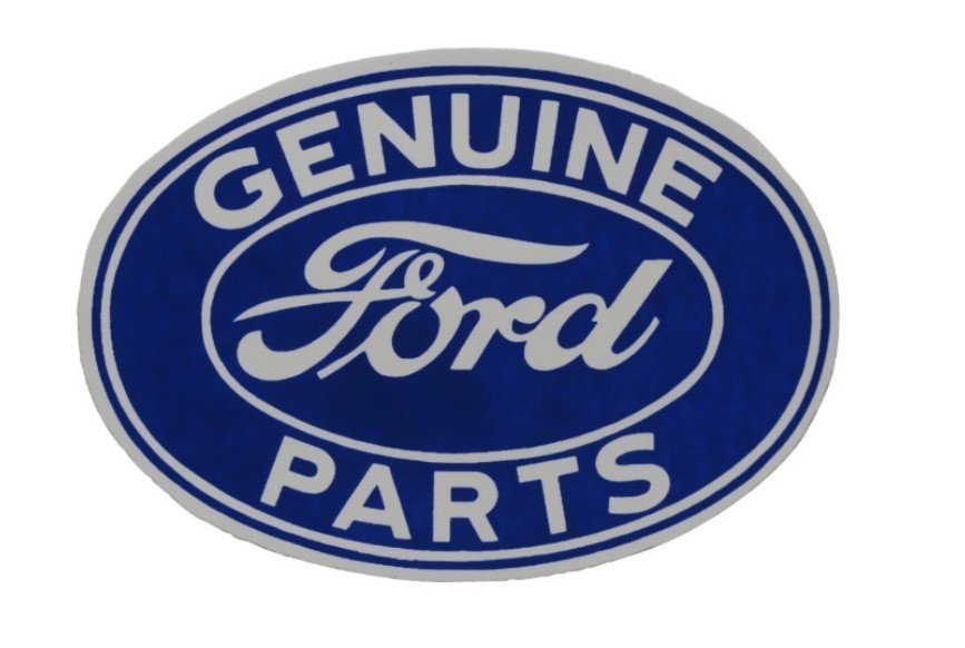Reproduction Peel and Stick Oval White and Blue Ford Decal 3" X 2-1/8"