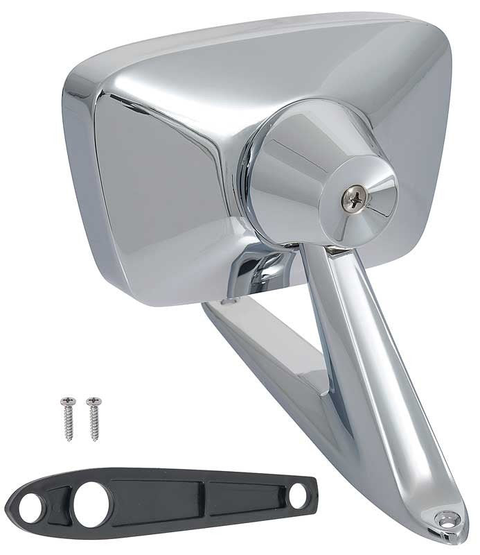 Outer Door Mirror Non-Remote Without Convex Glass Fits 1967-1970 Ford, Mercury