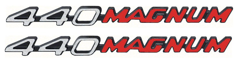 440 Magnum Hood Emblem Fits 1970-1971 Dodge Challenger; Pair