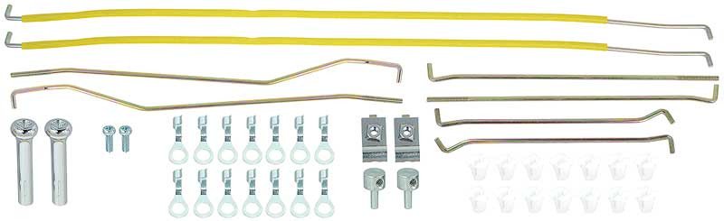 Rods, Brackets, Clips Fits 1967-1968 Mustang Deluxe Door Latch and Lock Rod Set