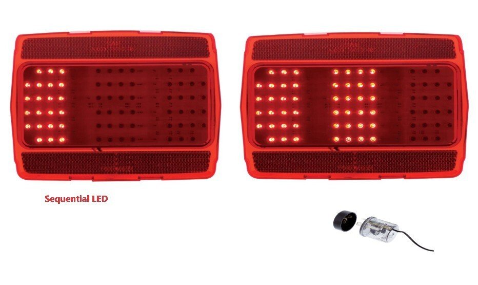 Super Bright Sequential LED Tail Light Set For 1964.5-1966 Ford Mustang Models
