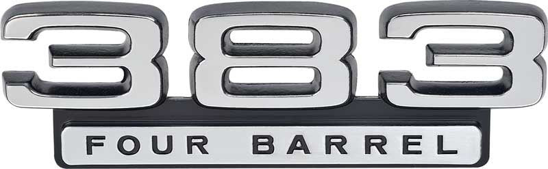 383 Four Barrel Front Fender Emblem Fits 1966-1971 Dodge Plymouth