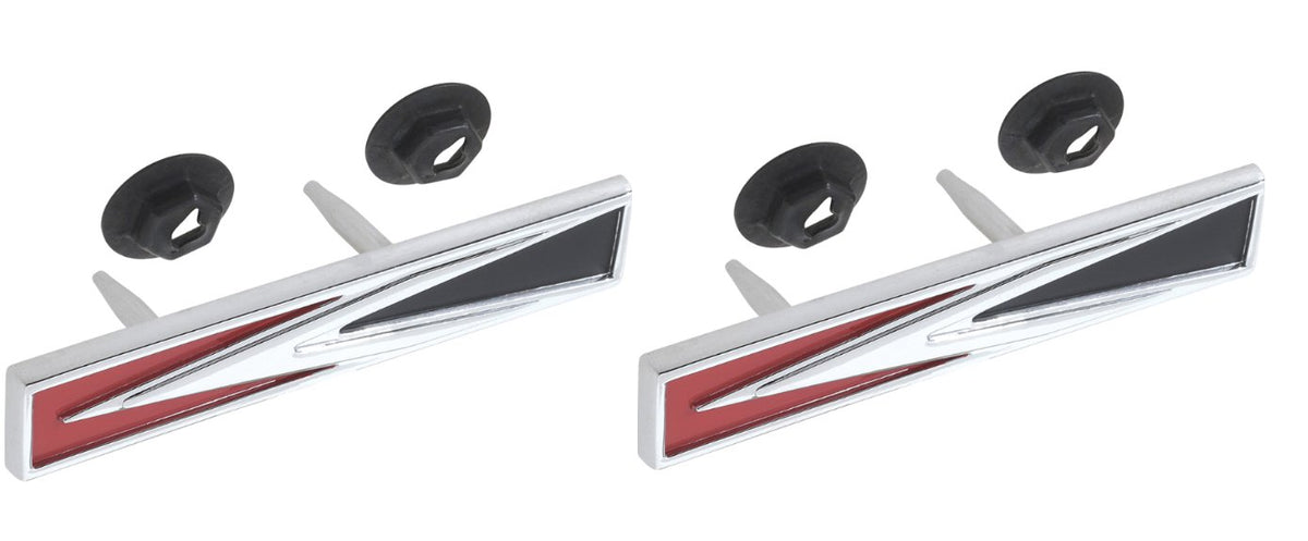 Arrow Fender Door Emblem Fits 1971-1974 Dodge Charger; Pair