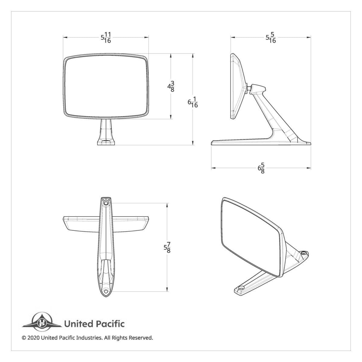 Left Hand Exterior Chrome Door Mirror For 1966-1979 Ford Bronco