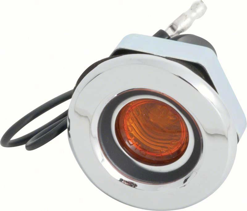 Front Side Marker Lamp Curved Style Amber Lens Fits 1968 Dodge Dart, Charger