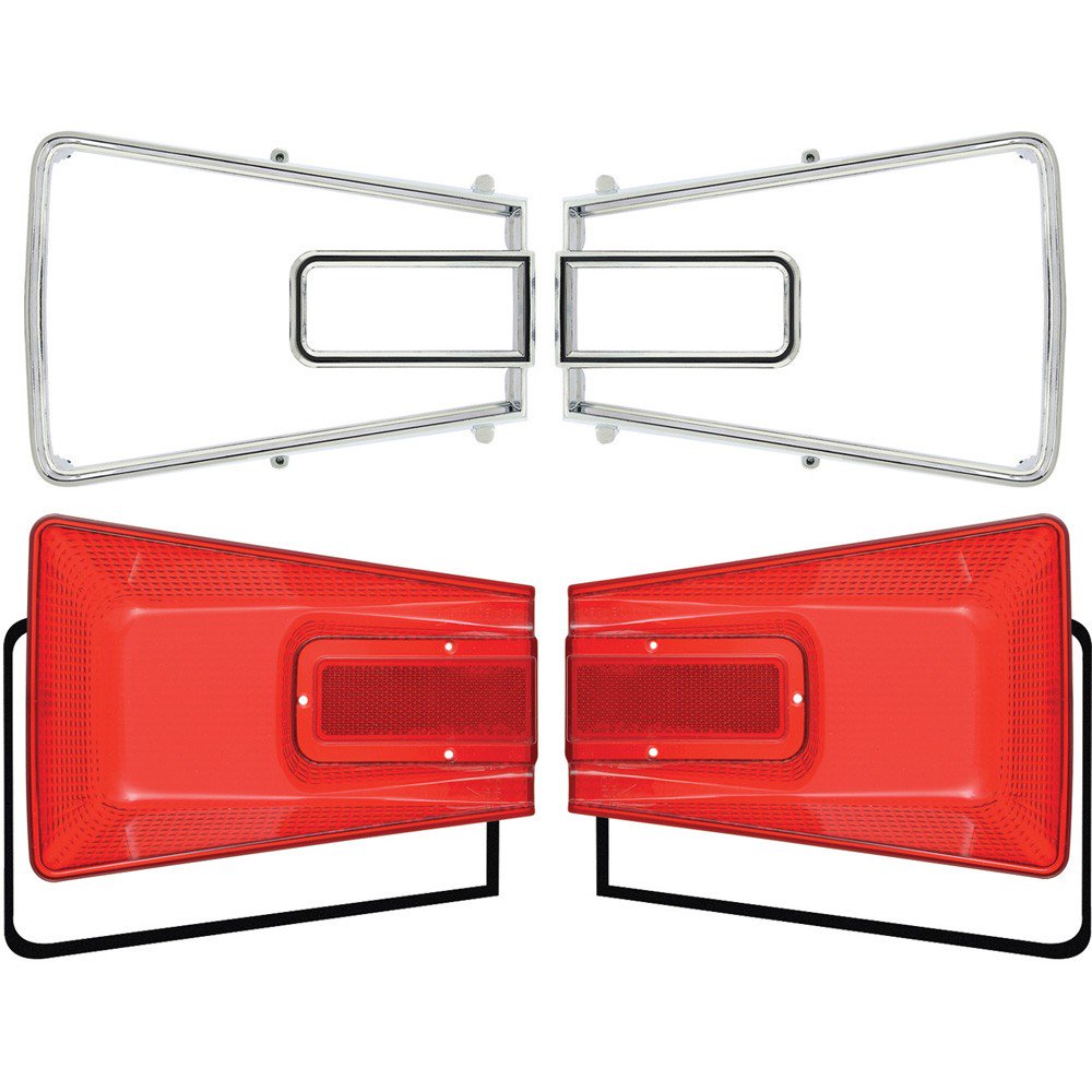 Tail Light Kit Lenses, Bezels, and Gaskets LH and RH Sides Fits 1966 Coronet