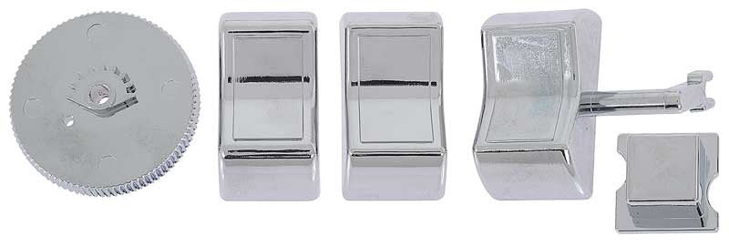Dash Knob Set Chrome 5 Piece Set Fits 1968-1969 Dodge Charger Rallye