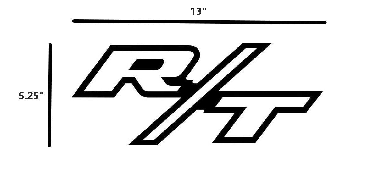 Black R/T Hood Decal Logo For 1971 Dodge Challenger R/T 5.25" X  13"