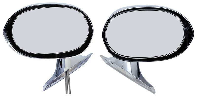Outer Door Mirrors Pair Fits 1971-1974 Mopar B & E-Body Chrome Bullet